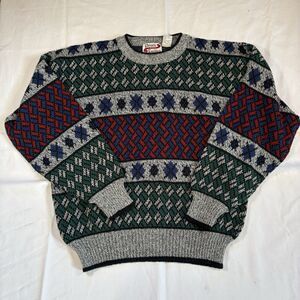 Vintage Penn's Landing Men's Multicolored Geometric Print Acrylic Sweater Size L